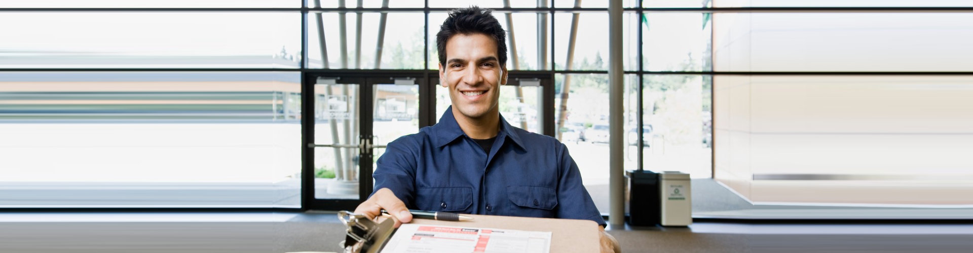 smiling delivery man